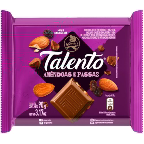 Chocolate Talento Amendôas Garoto 90g