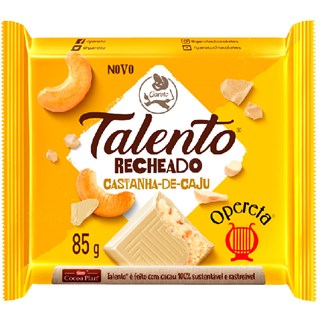 Chocolate Talento Recheado Castanha de Caju 85g