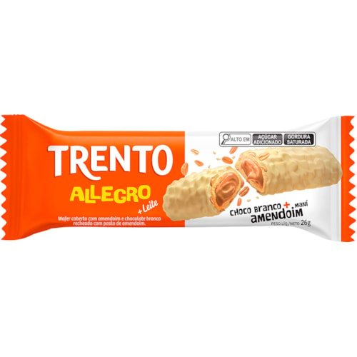 Chocolate Trento Alegro Amendoim Branco 26g