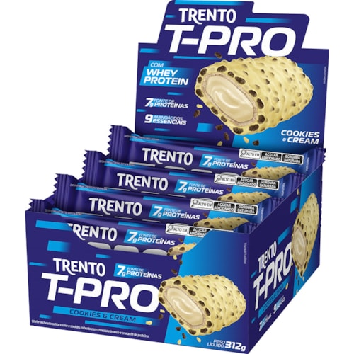 Chocolate Trento T-Pro Sabor Cookie Cream Branco 26g