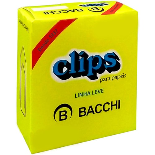 Clips Bacchi Galvanizado Linha Leve 2/0 100 Unidades