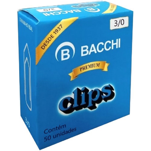 Clips Galvanizado Bacchi No 3/0 - 50 Unidades