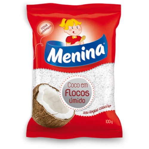 Coco Ralado Menina Flocos Úmidos 100g