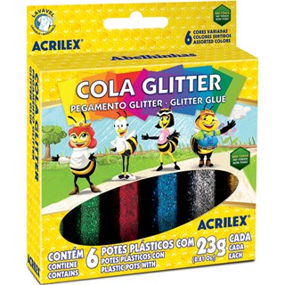Cola Gliter Acrilex 6 Cores 23g