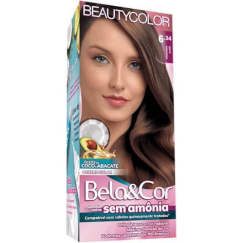 Coloração Bela&Cor S/ Amônia Chocolate Avelã 6.46
