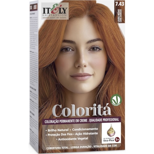 Coloração Itely Louro Médio Cobre Dourado 7.43
