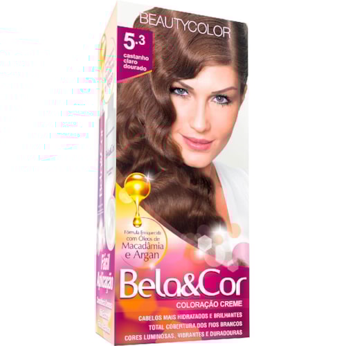 Coloração Permanente Bela&Cor Castanho Claro Dourado 5.3