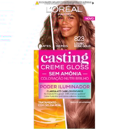 Coloração Permanente Casting Louro Rose Gold 823