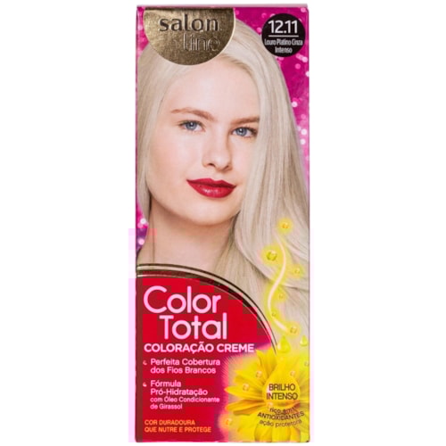 Coloração Permanente Color Total Kit Louro Platino Cinza 12.11