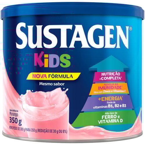 Complemento Alimentar Sustagen Kids Sabor Morango Em Pó 350g