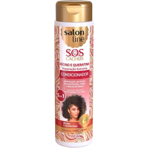 Condicionador Salon Line S.O.S Cachos Óleo de Rícino 5 em 1 300ml