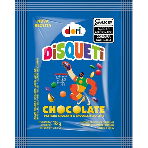 Confeito Disqueti Dori Sabor Chocolate 18g