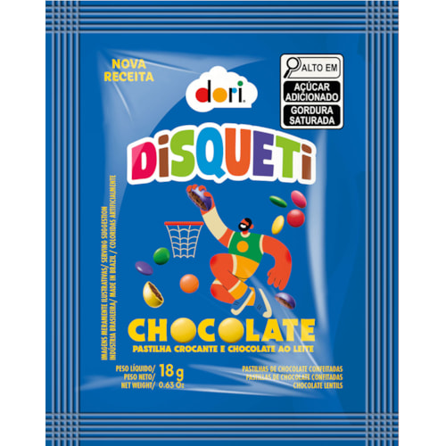 Confeito Disqueti Dori Sabor Chocolate 18g