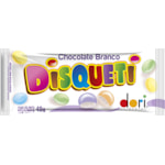 Confeito Disqueti Dori Sabor Chocolate Branco 40g