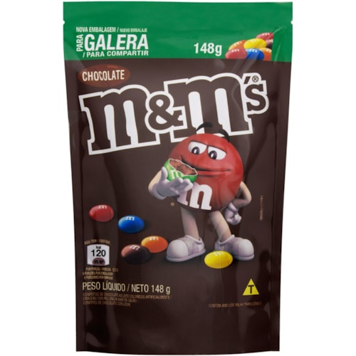 Confeitos M&M's de Chocolate ao Leite Pouch 148g