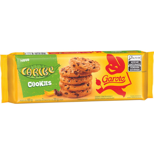 Cookies Garoto Caribe Com Gotas de Chocolate 60g