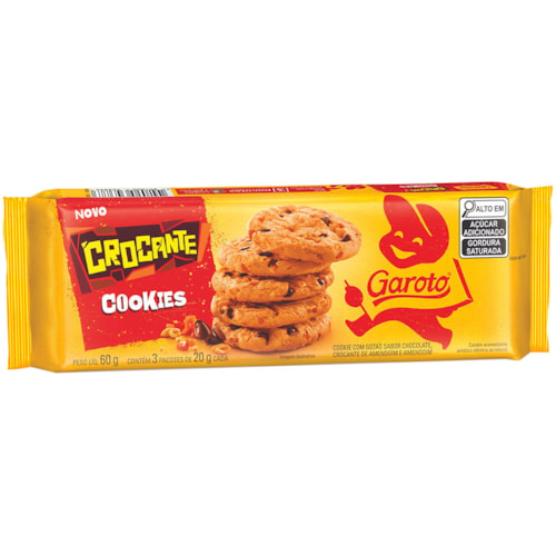 Cookies Garoto Crocante Com Gotas de Chocolate 60g