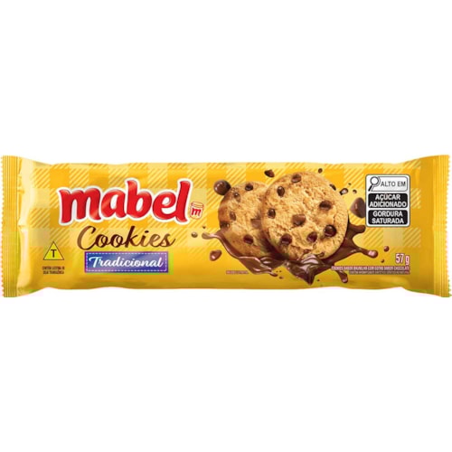 Cookies Mabel Sabor Baunilha Com Gotas de Chcoolate 57g