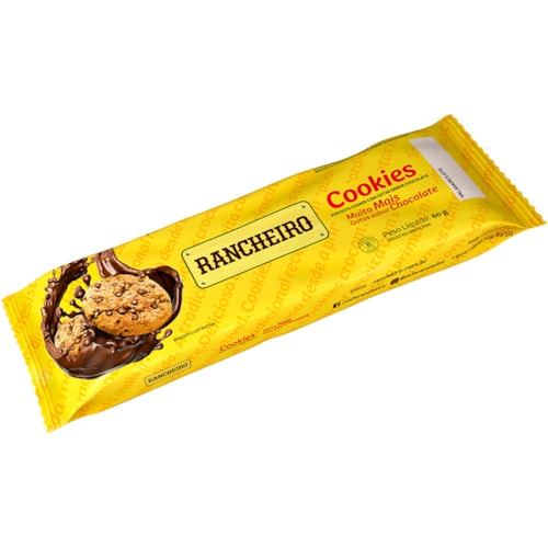 Cookies Rancheiro Sabor Baunilha Com Gotas de Chocolate 60g