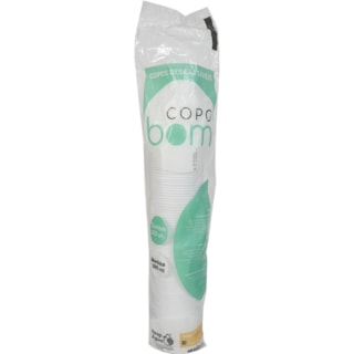 Copo Descartável Copobom Branco 180ml 100Un