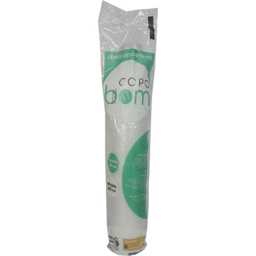 Copo Descartável Copobom Transparente 180ml 100Un