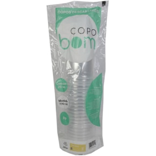 Copo Descartável Copobom Transparente 770ml 25Un