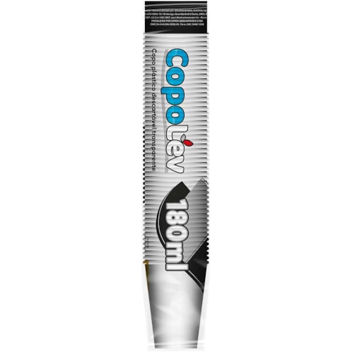 Copo Plástico Copolev Branco 50ml 100Un