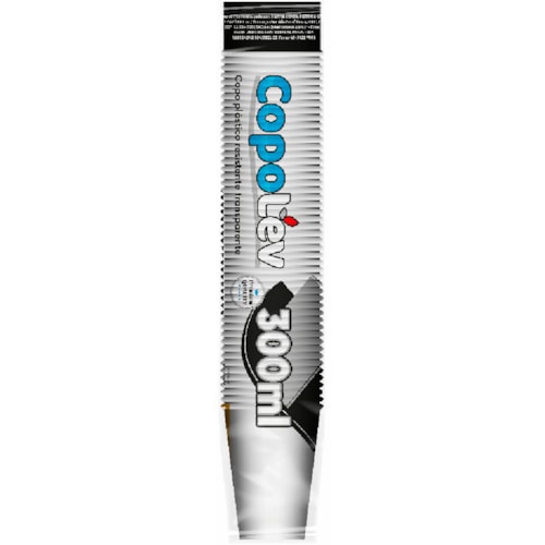 Copo Plástico Copolev Transparente 300ml 100Un