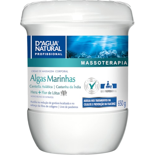 Creme de Massagem Algas Marinhas  D'Água Natural 650g