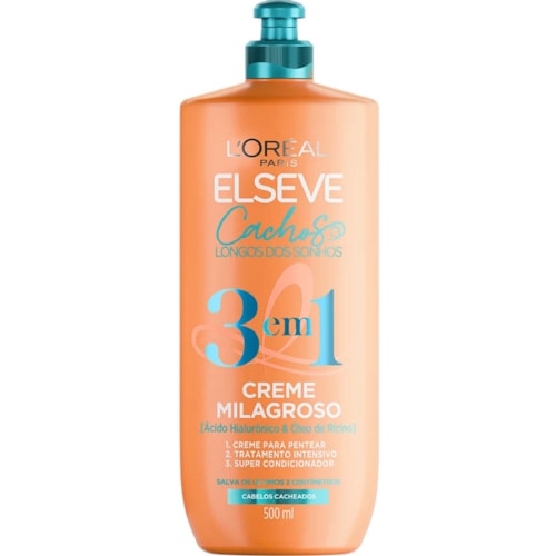 Creme de Pentear Elseve Cachos dos Sonhos 3 em 1 500ml