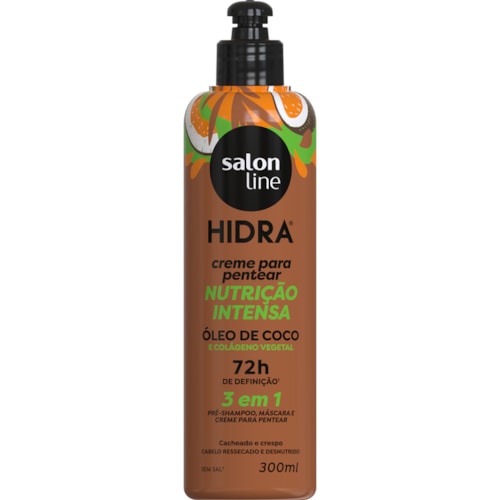 Creme de Pentear Salon Line Hidra 3 em 1 Óleo de Coco 300ml