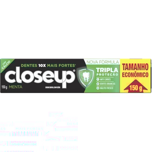 Creme Dental Close Up Tripla Proteção Menta 150g