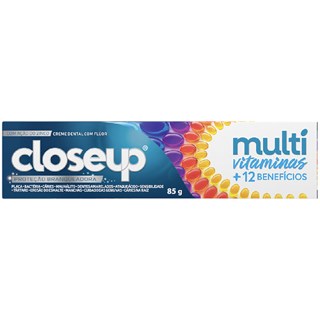 Creme Dental Closeup Multivitaminas +12 Benefícios Branqueador 85g