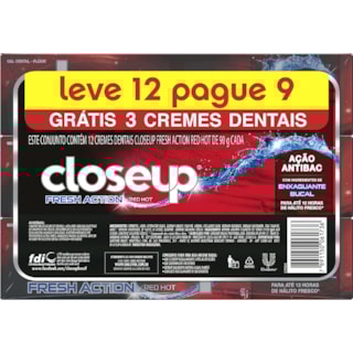 Creme Dental Closeup Proteção 360º Fresh Red Hot 90g