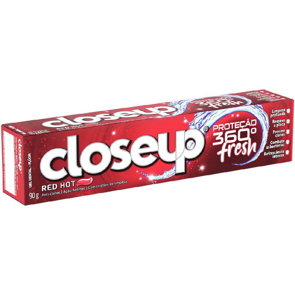 Creme Dental Closeup Proteção 360º Fresh Red Hot 90g - Destro