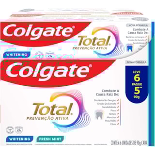 Creme Dental Colgate 12 Whitening & Advance 6x90g