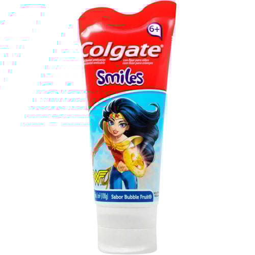 Creme Dental Colgate Smiles Batman & Mulher Maravilha Sabor Bubble Fru