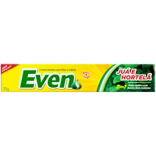 Creme Dental Even Juá e Hortelã Com Flúor e Cálcio 70g