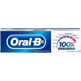 Creme Dental Oral-B 100% Menta Refrescante 70g