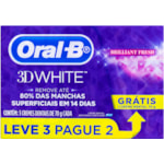 Creme Dental Oral-B 3D White Brilliant Fresh 70g 3Un Leve 3 Pague 2