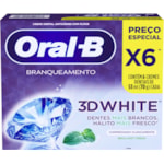 Creme Dental Oral B 3DWhite 6Un 70g Promo