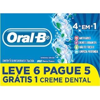 Creme Dental Oral-B 4 em 1 70g 6Un Leve 6 Pague 5