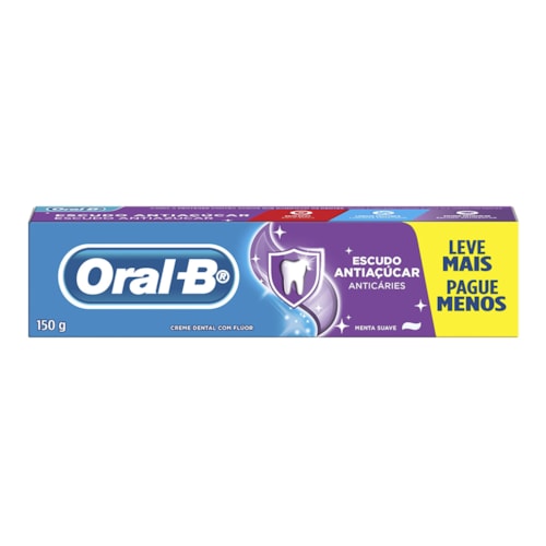 Creme Dental Oral-B Escudo Anti Açúcar 150g