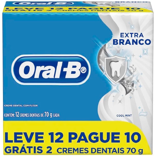 Creme Dental Oral-B Extra Branco 70g Leve 12 Pague 10