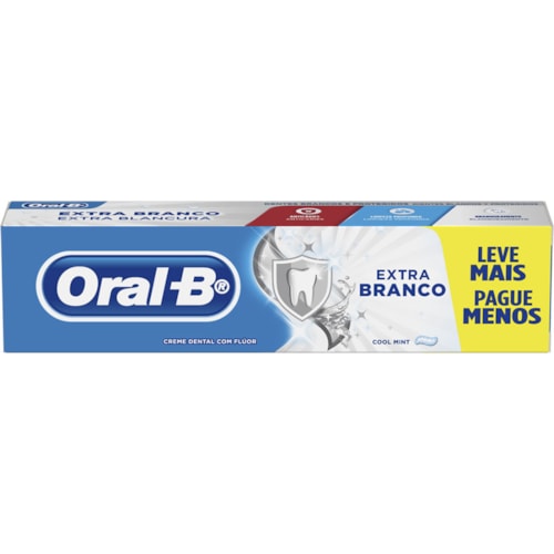 Creme Dental Oral-B Extra Branco Cool Mint 150g Leve + Pague -
