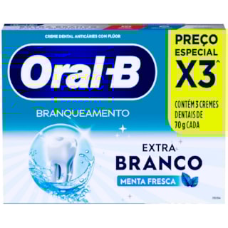 Creme Dental Oral B Extra Branqueamento 3x70g Promo