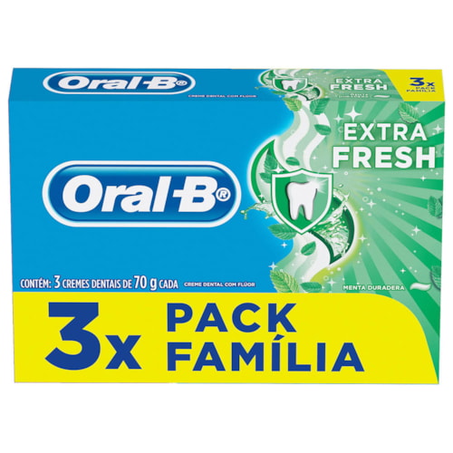 Creme Dental Oral-B Fresh Pack Família 3x70g