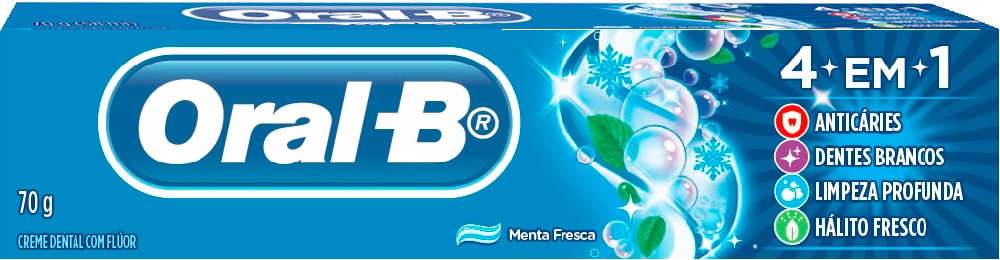 Creme Dental Oral-B Menta Fresca 4 em 1 70g - Destro