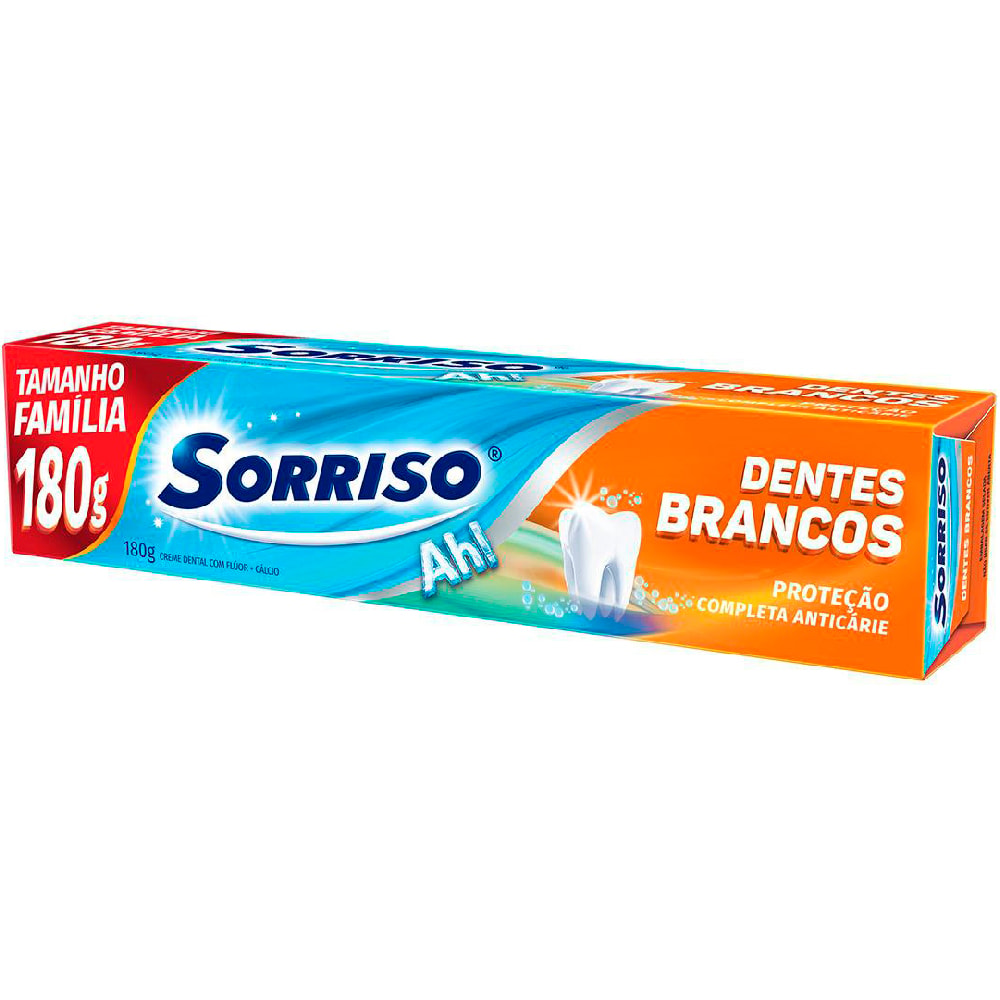 Creme Dental Sorriso Dentes Brancos 180g Destro Creme Dental Sorriso Dentes Brancos 180g Destro