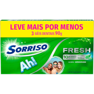 Creme Dental Sorriso Fresh Hortelã Explosion 3x90g